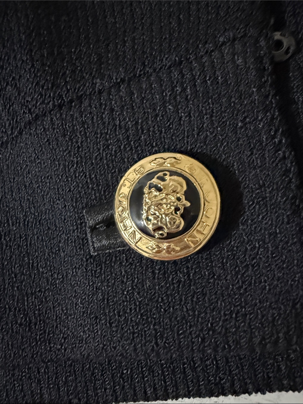 St John Black Knit Skirt Set with Gold Buttons - Picture 4 of 14